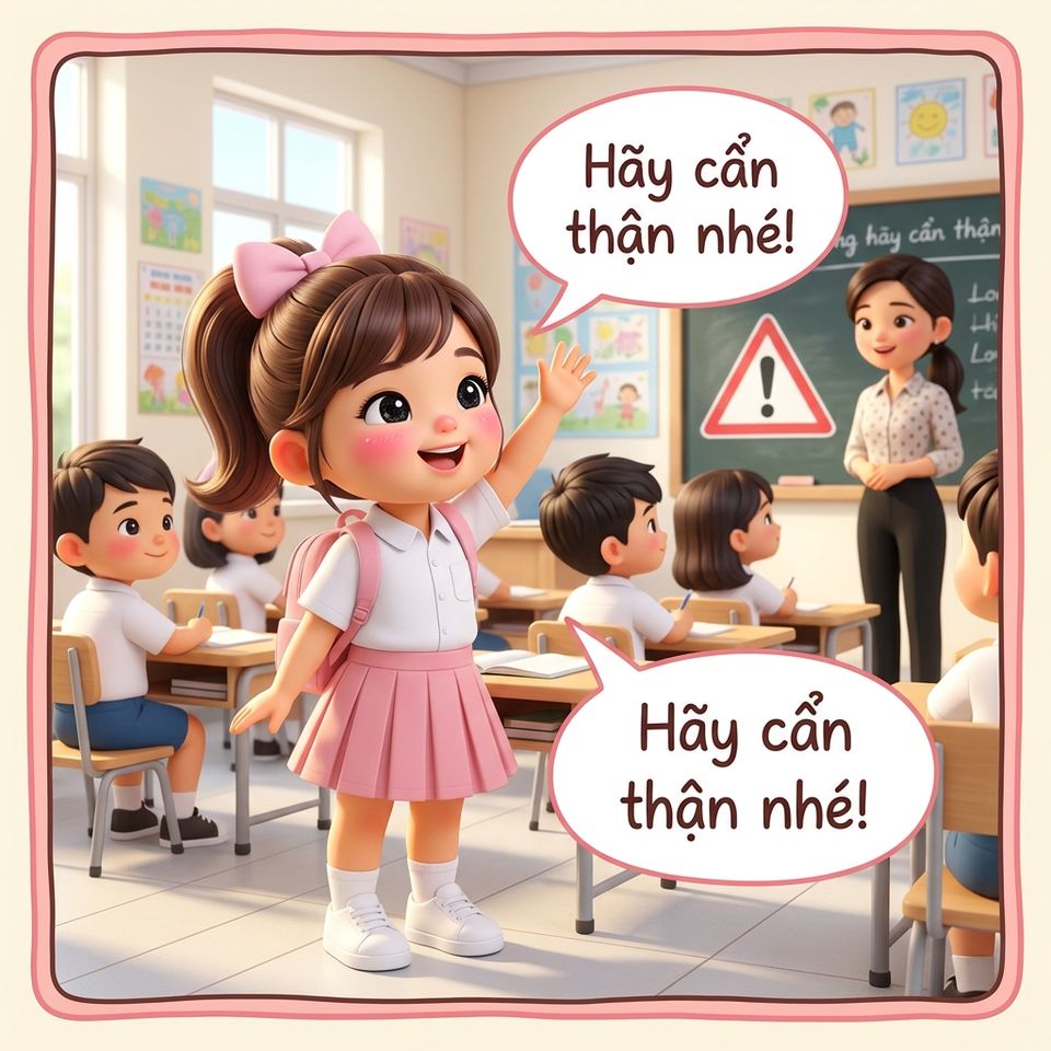 Cô giáo dạy bài học nhận diện kẻ xấu mời gọi